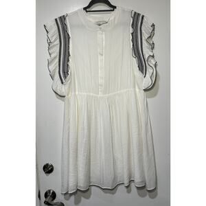 English Factory Ruffled Mini Dress White Black Plus Size 2X NWOT Feminine Charm